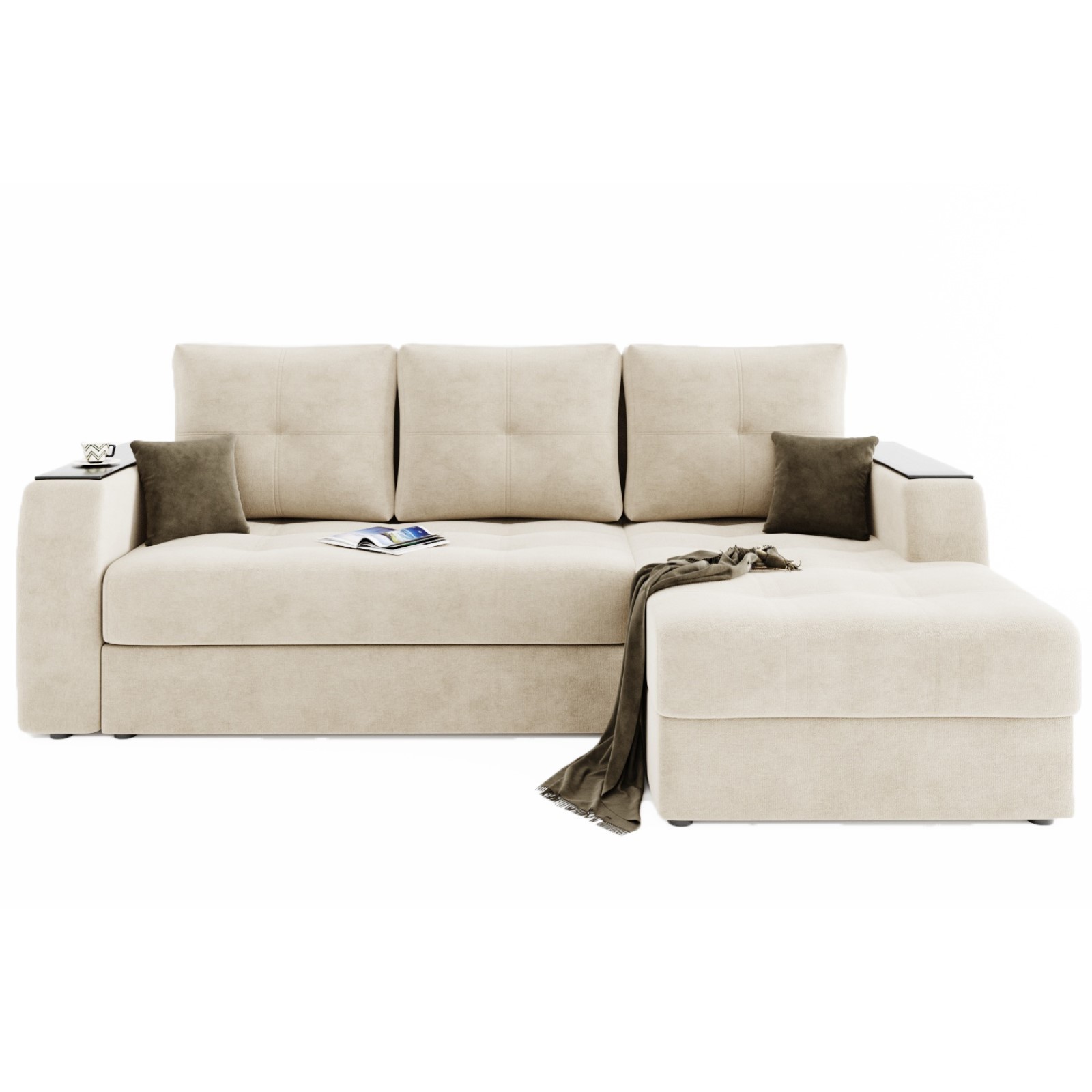 Угловой диван «Сенатор 3», механизм пантограф, угол правый, велюр, селфи 01/ селфи 03 (7908158) - Купить по цене от 66 650.00 руб.